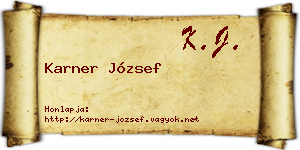 Karner József névjegykártya